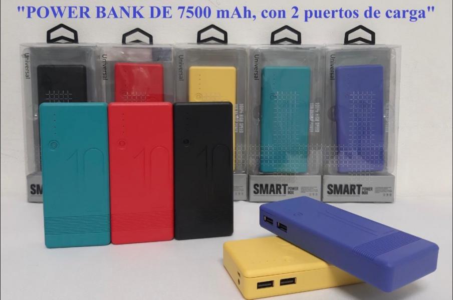 Bateria Externa 7500 mAh 2USB Celeste