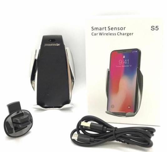 Holders Con Sensor Carga Inalambrica S5 Plateado